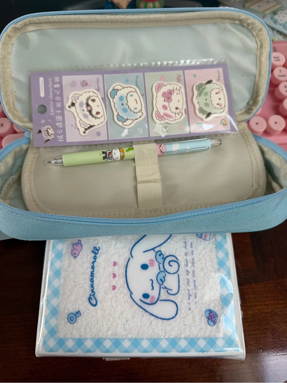 Cinnamoroll Blue Pencil Case - Cute Bow School Stationery